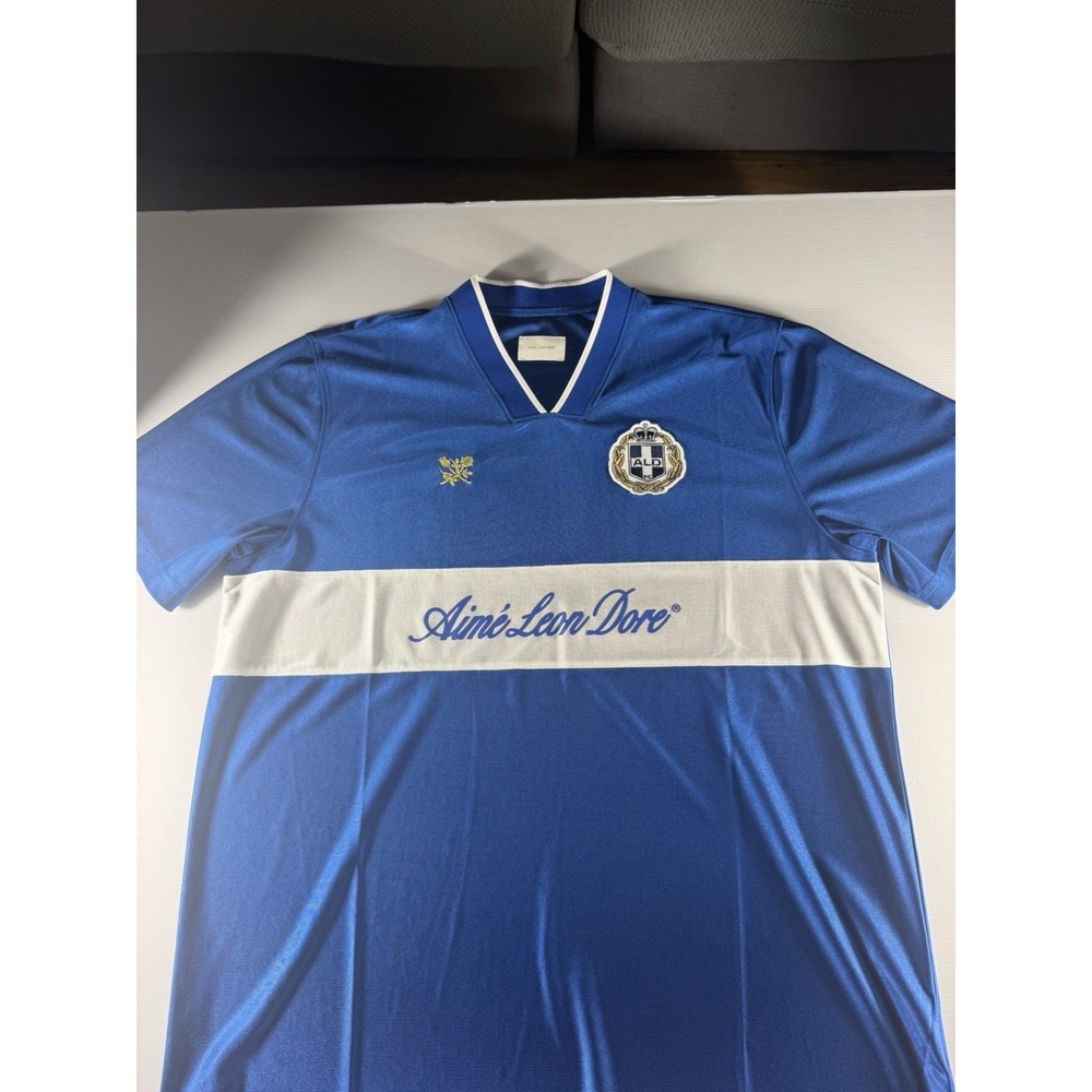 Aimé Leon Dore ALD SS24 Soccer Jersey Blue Men's Large Embroidered